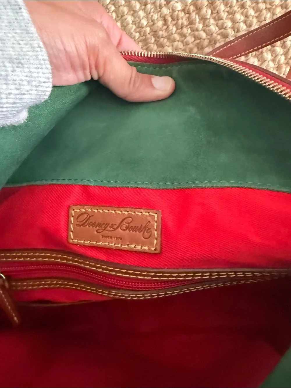 Dooney & Bourke Florentine Leather Tassel Tote Satchel Cognac Brown